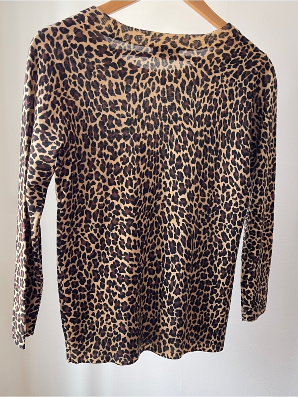 J. Crew Leopard Print Long Sleeve Merino Wool Size S - Picture 3 of 4